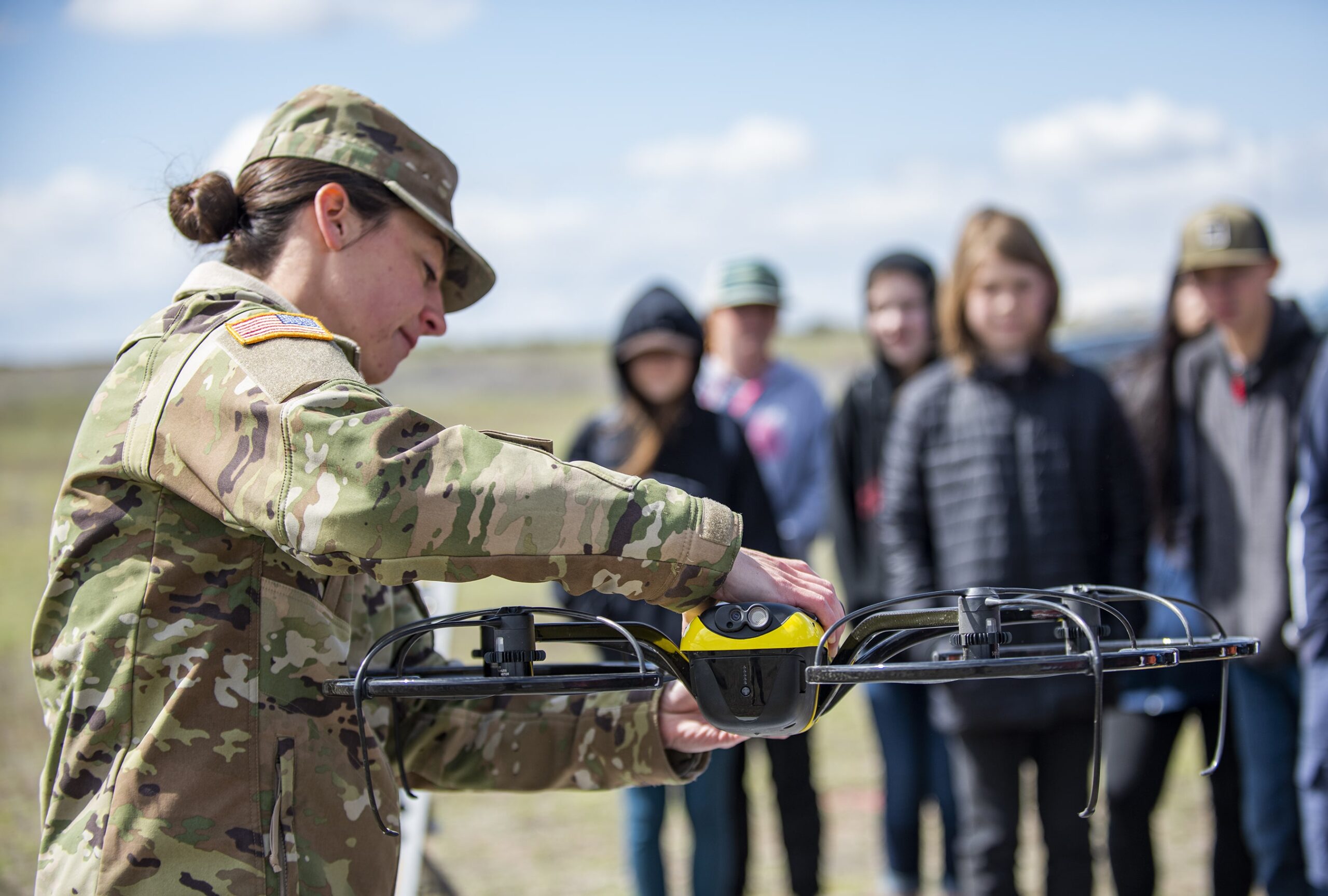 Army scientist leading a virtual STEM session for middle and high school students.