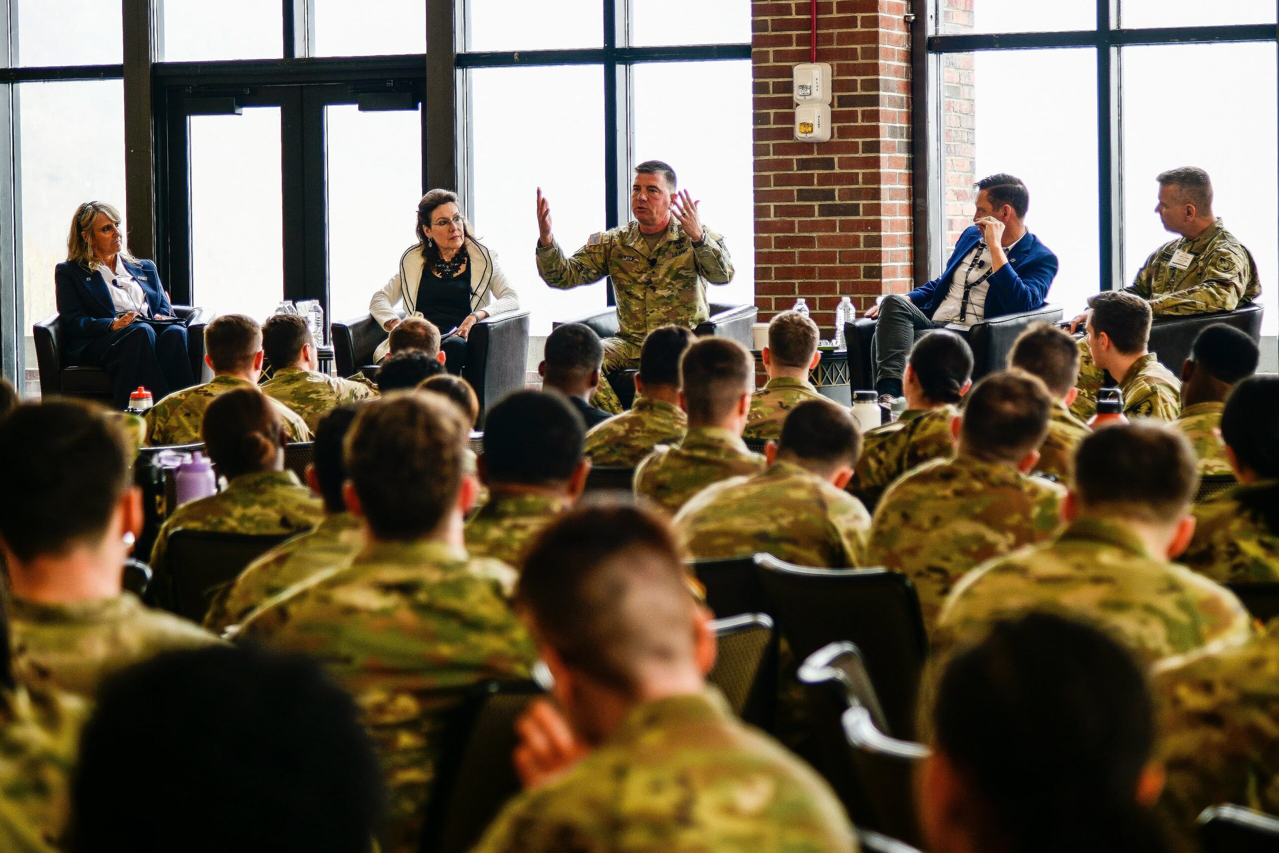 Postdoctoral researcher teaching cadets at the U.S. Military Academy